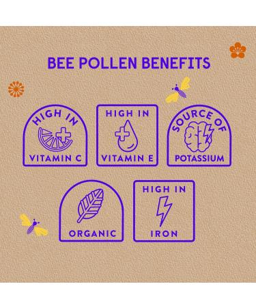 BONRAW Organic Mountain Bee Pollen 500g | Award-Winning Great Taste 2021 | Nutrient-Rich Superfood High in Vitamin C, Iron, Folic Acid, Biotin & Potassium | 500g Pack - Buy Online on GoSupps.com