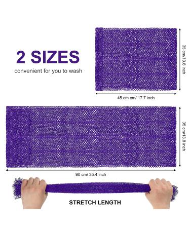 African Exfoliating Bath Sponge Set - Tight Weave Body Scrubber for Smooth Skin - 2 Pack (Purple) - Buy Online on GoSupps.com
