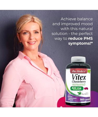 FITO MEDIC'S Lab Vitex Supplement for Women - Menopause Support - 820mg - 360 Gel Caps - Buy Online on GoSupps.com