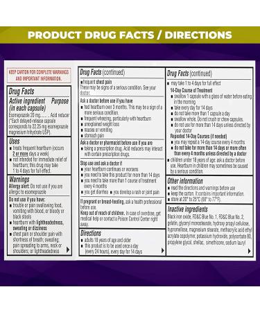 Camber Consumer Care Esomeprazole Magnesium 20mg Capsules - 42 Count | 24 Hour Acid Reducer - Buy Online on GoSupps.com