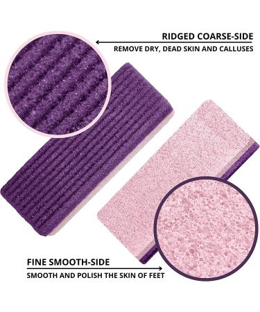 Purple Love Natural Pumice Stone - Professional Exfoliating Rock for Feet, Hands & Body - Dead Skin & Callus Removal - 2-in-1 Scrubber - Buy Online on GoSupps.com
