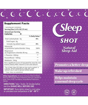 ALFA VITAMINS Sleep Shot Contains 10 MG of Melatonin, Vitamin B6, L-Theanine for Healthy Sleep & Night time Routine- 2.4oz Shot Bottle - 80 Pack - Buy Online on GoSupps.com