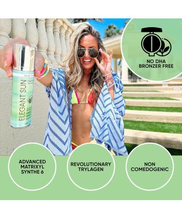 Buy Elegant Sun Facial Tanning Bed Lotion | Indoor/Outdoor Tanning Lotion No DHA Bronzer | Natural Flawless Glow Peptide Serum - Buy Online on GoSupps.com