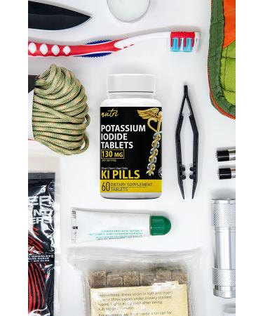 Potassium Iodide Radiation Tablets 130mg (60 ct) EXP 10/2032 - Anti Nuclear Fallout Pills - Ki Pills for Radiation - Potassium Iodine Pills - Buy Online on GoSupps.com