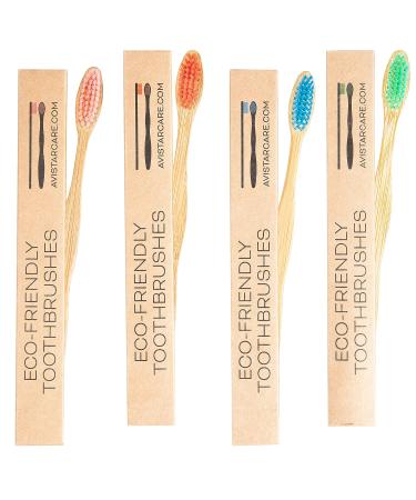 Eco-Friendly Bamboo Toothbrushes - BPA Free Nylon Bristles in 4 Colours - Individually Packaged - Pack of 20 - Buy Online on GoSupps.com