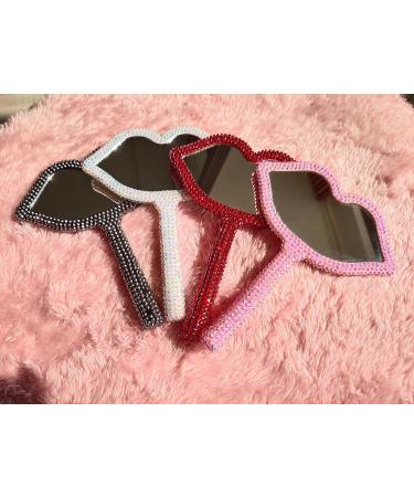 Sparkling Lip-Shaped Handheld Mirror Diamond Painting - Glitter Rhinestones Mirror - Bling Gift for Girlfriends, Wife, Mom - Pink DIY - Buy Online on GoSupps.com
