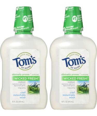 Tom's of Maine Long Lasting Wicked Fresh Mouthwash Cool Mountain Mint - 16 oz 2 Pack | International Shipping Available - Buy Online on GoSupps.com