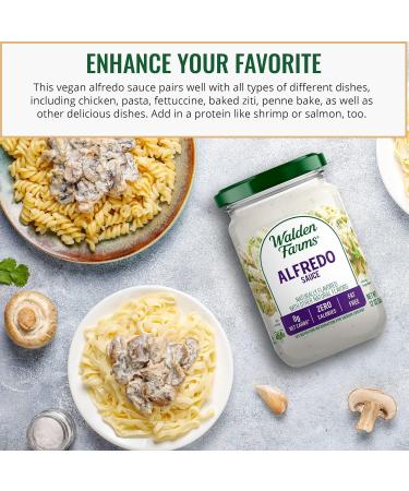 Walden Farms Light Alfredo Sauce 12 oz. Jar (Pack of 3) - Vegan, Paleo & Keto Friendly Non-Dairy Sauce with 0g Net Carbs - Ideal for Chicken, Fish and More - Buy Online on GoSupps.com