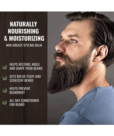 Viking Revolution Beard Balm - All Natural Grooming Treatment with Argan Oil & Mango Butter - Citrus Scent Leave-in Conditioner for Men - 2 oz - Buy Online on GoSupps.com