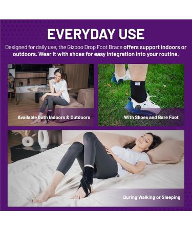 AFO Foot Drop Brace - Adjustable & Breathable Orthosis for Walking Sleeping MS & Stroke Relief - Pain Relief for Men & Women (Right - Buy Online on GoSupps.com