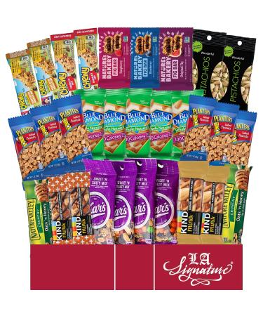 Ultimate Healthy Care Package ( 30 Count ) - Bars & Nuts Variety- Gift Box Bundle Present - Kids, Adults, Boys, Girls, College Student,
