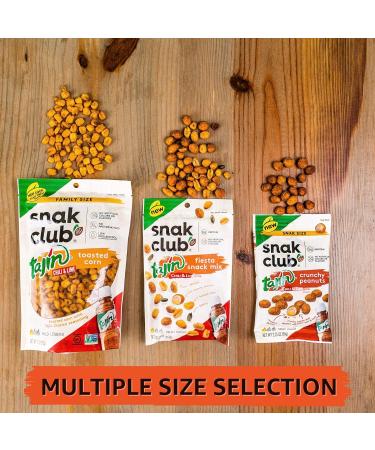 Snak Club Tajin Fiesta Snack Mix 11oz - Chili & Lime Flavored Peanuts, Pepitas & Corn Crunchy Snacks Mild in Heat - Bold Flavor - Resealable Bag - Buy Online on GoSupps.com