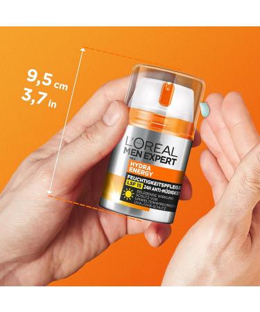 Buy L Or al Men Expert Facial Care SPF 15 - 24h Hydrating Moisturizer with Guarana & Vitamin C | Anti-Fatigue 50ml - Free International Shipping - Buy Online on GoSupps.com