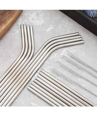 Sunwinc Reusable Metal Straws 100 Pieces 8.5" Stainless Steel Straws All Straight Straws for 20oz 30oz Tumbler Yeti Cup Drinking Straws in Bulk for Wholesale(100pcs All Straight Silver-8.5") - Buy Online on GoSupps.com