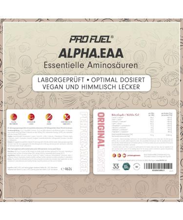 Alpha EAA Powder 462g - Delicious Vegan Ice Tea Peach | All 8 Essential Amino Acids | Optimal Workout Drink | Made in Germany - Buy Online on GoSupps.com
