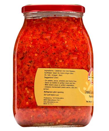 TuttoCalabria Crushed Calabrian Chili Pepper Paste 33.5 oz - All Natural Non-GMO Spread from Italy - Buy Online on GoSupps.com