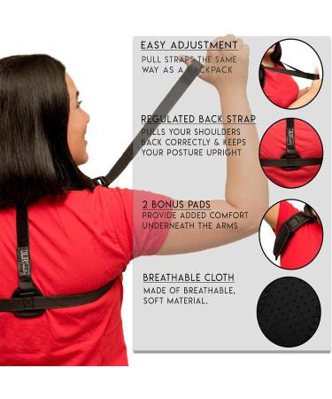 Posture Corrector for Women Men & Kids | Adjustable Back Support & Pain Relief - Comfortable Under Clothes Brace with Resistance Band - Buy Online on GoSupps.com
