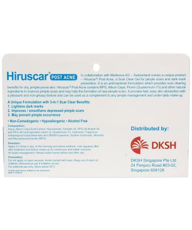 Hiruscar Postacne Gel 10g - Anti Acne Scar, Dark Spots, Pimples Inflammation Treatment - Buy Online on GoSupps.com