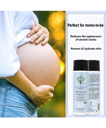 MOUNTAIN TOP Organic Baby Oil (8 fl oz) USDA Certified - Almond, Grapeseed, Jojoba, Argan, Lavender & Chamomile Oils - For Pregnant Women & Extra Sensitive Skin - Buy Online on GoSupps.com