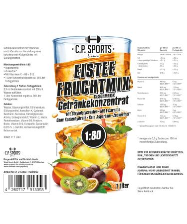 C.P.Sports Sugar-Free Beverage Concentrate 1:80 | 80L Fitness Drink with L-Carnitine & Vitamins | Dosing Pump Included - Buy Online on GoSupps.com