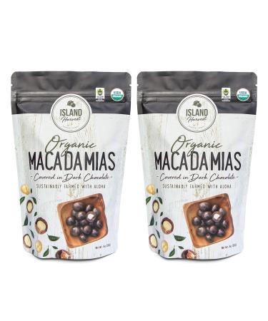 Island Harvest Dark Chocolate Covered Macadamia Nuts - Made with 100% Hawaiian Organic Macadamia Nuts, All-Natural Keto Nuts, Non-GMO, Dry Roasted Nuts High In Fiber (2 Pack) 9 ounce, 2-Pack