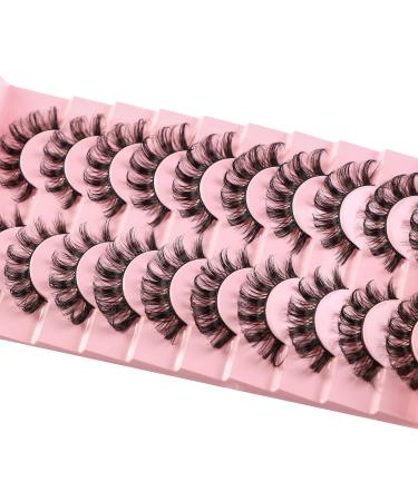 HIPRETTYUS 10mm Russian Strip Faux Mink Lashes D Curl - 10 Pairs Pack - Buy Online on GoSupps.com