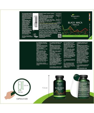 Tribulus Terrestris Maca Root Vegavero | Strong 500mg Extract with Black Maca, Zinc | 120 Vegan Capsules - Lab-Tested, No Additives - Buy Online on GoSupps.com