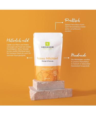 Greenendoor Milk Bath Maracuja-Orange 200g | 100% Natural Skin Nourishing Bath Additive | Eco-Friendly Relaxation & Wellness Gift - Buy Online on GoSupps.com