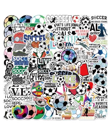 100PCS Soccer Stickers,Soccer Gifts for Teen Girls Boys, Soccer Stickers for Water Bottles, Soccer Party Favor,Soccer Gift Decal