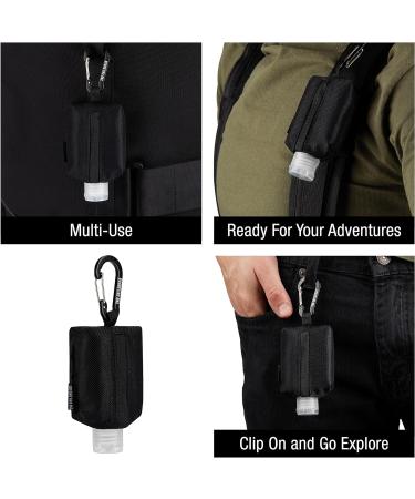 Travel Size Hand Sanitizer Holder - Portable Mini Waist Bag with Clip 2 oz Reusable Bottle - Ideal for Travel & Outdoor Use - Buy Online on GoSupps.com
