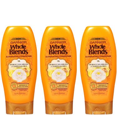 Garnier Whole Blends Illuminating Conditioner Moroccan Argan & Camellia Oils Extracts 12.5 fl oz (370 ml) - Buy Online on GoSupps.com