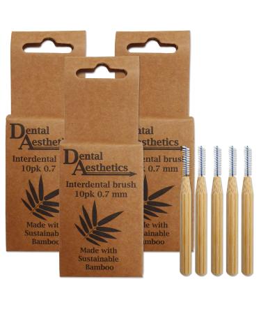 Bamboo interdental brushes 3 packs 10 brushes pPack (0.7 mm) - Buy Online on GoSupps.com