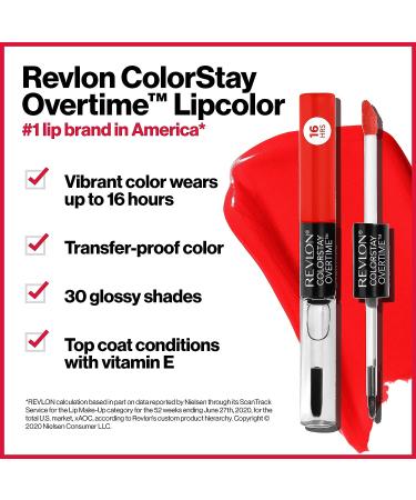 Revlon ColorStay Overtime Liquid Lip Color Stay Currant 280 - Long-Lasting Lipstick - Pack of 2 - Buy Online on GoSupps.com