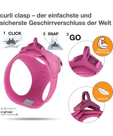 Curli Vest Harness - Fuchsia Air-Mesh 2XS - Lightweight & Comfortable Pet Gear for Small Dogs - Buy Online on GoSupps.com