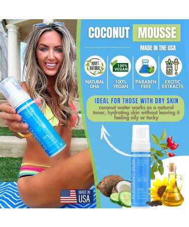 Self Tanner Mousse with Mitt - Coconut Water Foam Odor-Free Vegan & Paraben-Free | Elegant Sun - Buy Online on GoSupps.com