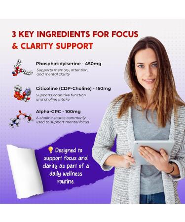 All-in-1 Phosphatidylserine Citicoline Alpha-GPC & Uridine Supplement Supports Mental Clarity Brain Energy & Cognitive Wellness 150 Capsules 150 count (pack of 1) - Buy Online on GoSupps.com