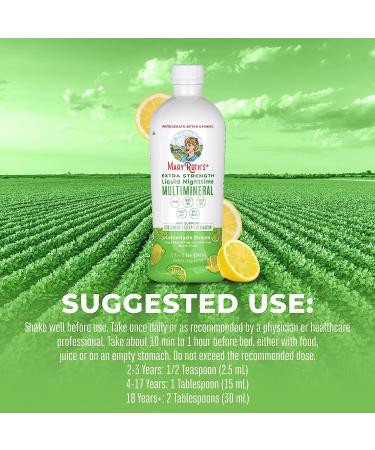 Nighttime Liquid Multimineral Supplement - Sugar Free Sleep Support for Adults & Kids - Magnesium, Calcium & MSM - Lemonade Flavor - Vegan & Gluten Free | 32 Servings - Buy Online on GoSupps.com