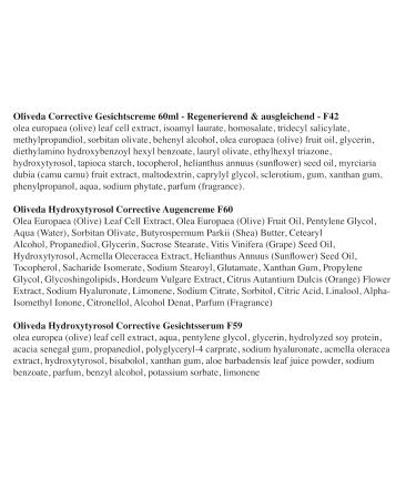 Buy Oliveda Corrective F59 Face Serum & F60 Eye Cream 30ml + F42 Face Cream 60ml - Best International Shipping - Buy Online on GoSupps.com