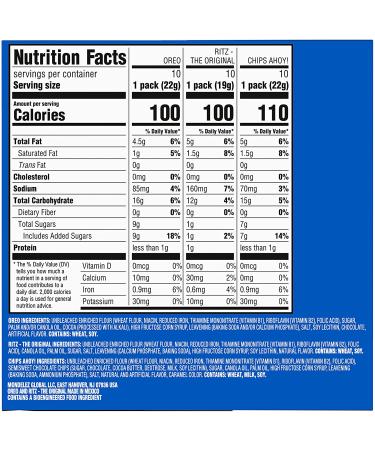 Nabisco Cookies & Cracker Variety Pack - OREO, RITZ, CHIPS AHOY! - 30 Snack Packs - Buy Online on GoSupps.com