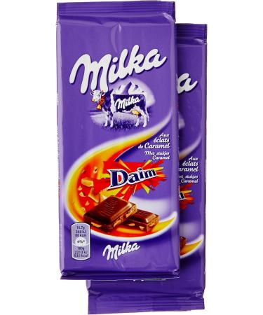 Milka Chocolate with Caramel Chips Daim Pack of 2 X 100 g - Buy Online on GoSupps.com