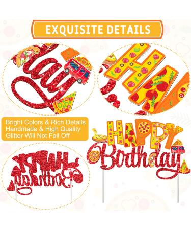 Pizza Theme Birthday Party Cake Topper Red - Buy Online on GoSupps.com
