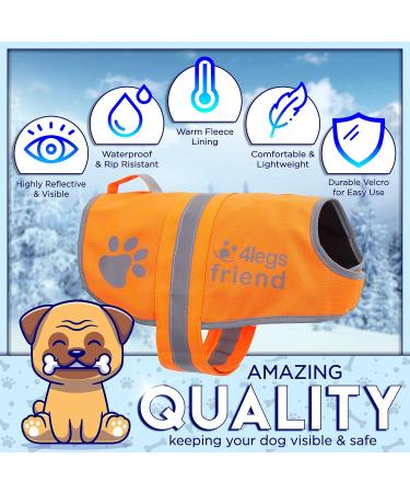 Reflective Light Fleece Dog Coat - High Visibility & Safety - 5 Sizes Available | Perfect for Outdoor Activities - Orange M - Buy Online on GoSupps.com