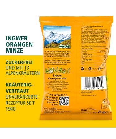 Buy Ricola Cough Drops Ginger & Orange Mint 75g - Soothing Relief for Cough & Throat - Fast International Shipping - Buy Online on GoSupps.com