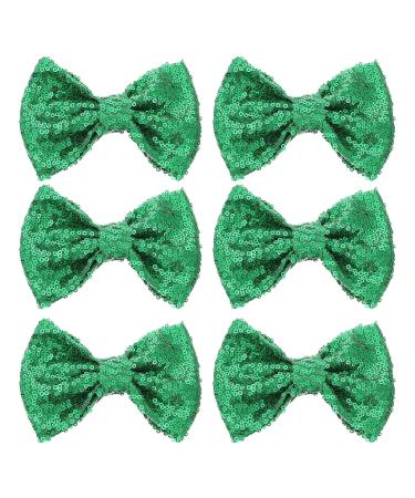Lurrose 6 pieces Christmas green sequins Burning party sequins hair clips arches festival sequins hair jewelry for women girls baby toddler children teenagers