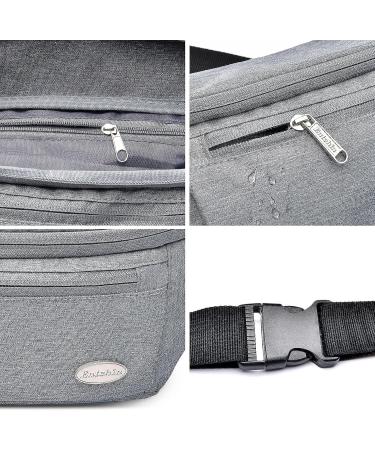 Entchin Premium Fashion Fanny Pack with 4-Zipper Pockets - Grey | Waist Pack for Hiking, Running, Travel, Cycling - Unisex - Buy Online on GoSupps.com
