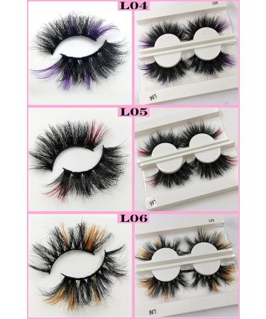 25mm Colored Mink Lashes - Dramatic Fluffy False Eyelashes for Festivals & Cosplay - 20 Pairs - Buy Online on GoSupps.com
