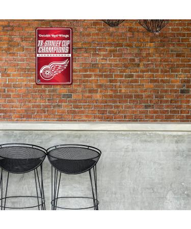 Rico Industries NHL Detroit Red Wings Large Metal Sign - 11x17 | Perfect Home Decor for Fans - Buy Online on GoSupps.com