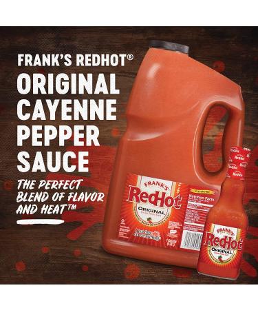 Frank's RedHot Original Cayenne Pepper Hot Sauce 1 gal - Bulk Container for Flavorful Heat on Entrees, Sides, and Snacks - Buy Online on GoSupps.com