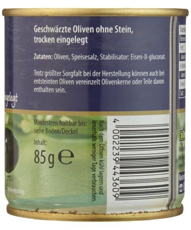 Feinkost Dittmann Black Olives Dry without Stones - 8 x 85g - Premium Quality Gourmet Snack for International Shipping - Buy Online on GoSupps.com