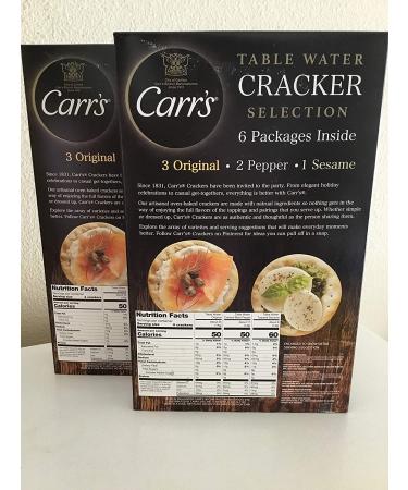 Carrs Table Water Cracker Selection 12 Packs - Original, Pepper, Sesame (2 Boxes) - Buy Online on GoSupps.com